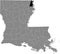 Location map of the East Carroll Parish of Louisiana, USA