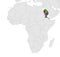 Location Map of  Eritrea on map Africa. 3d State of Eritrea flag map marker location pin. High quality map of  Eritrea