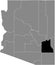 Location map of the Graham county of Arizona, USA