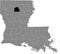 Location map of the Jackson Parish of Louisiana, USA