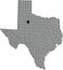 Location map of the Kent County of Texas, USA