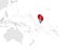 Location Map  of  Kiribati on map Oceania and Australia. 3d  Kiribati flag map marker location pin