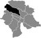 Location map of the Kreis 10 District of Zurich, Switzerland