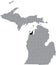 Location map of the Leelanau County of Michigan, USA