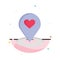 Location, Map, Location Finder, Pin, Heart Abstract Flat Color Icon Template