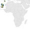 Location Map of Madeira on map Africa. 3d Madeira flag map marker location pin. Autonomous Region of Madeira. Africa.  Portugal