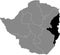 Location map of the Manicaland province of Zimbabwe