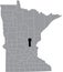 Location map of the Mille Lacs County of Minnesota, USA