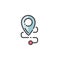 Location. Map and navigation. Filled color icon. Commerce vector illustration