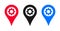 Location map pin gear icon