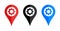 Location map pin gear icon