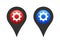 Location map pin gear icon