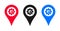 Location map pin wrench spanner gear icon