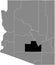 Location map of the Pinal county of Arizona, USA