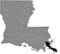 Location map of the Plaquemines Parish of Louisiana, USA