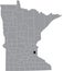 Location map of the Ramsey County of Minnesota, USA