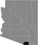 Location map of the Santa Cruz county of Arizona, USA