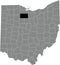Location map of the Seneca County of Ohio, USA