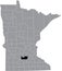 Location map of the Sibley County of Minnesota, USA