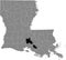 Location map of the St. Martin Parish of Louisiana, USA