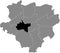 Location map of the Stadtbezirk Innenstadt-West district of Dortmund, Germany