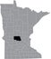 Location map of the Stearns County of Minnesota, USA