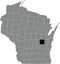 Location map of the Winnebago County of Wisconsin, USA