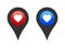 Location marker map pin pointer with heart icon