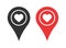 Location marker map pin pointer with heart icon