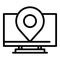 Location monitor icon, outline style