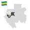 Location Moyen-Ogooue Province  on map Gabon. 3d location sign similar to the flag of  Moyen-Ogooue Province. Quality map  with  R