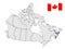 Location of  Nova Scotia on map Canada. 3d Nova Scotia location sign. Flag of Nova Scotia Province. Quality map of Canada