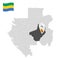 Location  Ogooue-Lolo  Province  on map Gabon. 3d location sign similar to the flag of  Ogooue-Lolo Province. Quality map  with  R