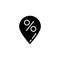 Location, percent icon. Simple vector black friday icons for ui and ux, website or mobile application