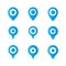 Location pin, Blue mapping pin vector icon, Blue pins, Drop pin