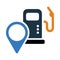 location, pin, gas station, petrol station, fuel station location icon