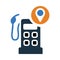 location, pin, gas station, petrol station, fuel station location icon