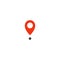 Location pin icon. Red pointer. Simple flat point template. Infographic design element for navigation app, place on map