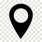 Location pin icon on transparent. map marker sign. flat style. map point symbol. map pointer symbol. map pin sign