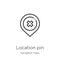 location pin icon vector from navigation maps collection. Thin line location pin outline icon vector illustration. Outline, thin