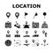 location pin map point icons set vector