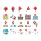 location pin map point icons set vector