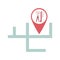 Location pins sign. Marker point on map, place Location Pictogram. Dentistry, barbershop, hair care. Location icons with