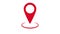 Location pointer animation. Red map pin icon. Pointer pinner in red. Bouncing up and down pin tag. Navigation symbol. Pin marker i