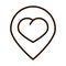 Location pointer heart love charity donation line icon