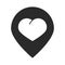 Location pointer heart love charity donation silhouette icon