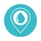 Location pointer water drop nature liquid blue block style icon