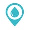 Location pointer water drop nature liquid blue silhouette style icon