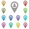 Location, profile multi color icon. Simple glyph, flat vector of location icons for ui and ux, website or mobile application