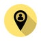 Location, profile simple vector icon in long shadow style
